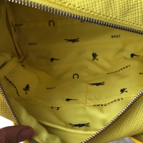 Longchamp Yellow ‘Quadri' Leather Satchel - Picture 8 of 9